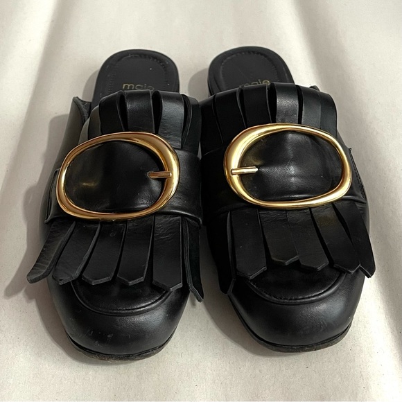 MAJE Women’s Black Leather Mules - Picture 10 of 11